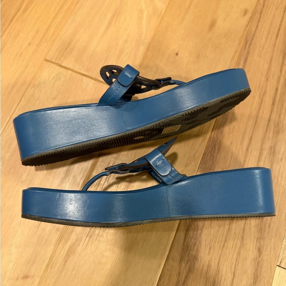 Tory Burch miller wedge sandal in blue women’s size 9 sold
out color! - Picture 4 of 9